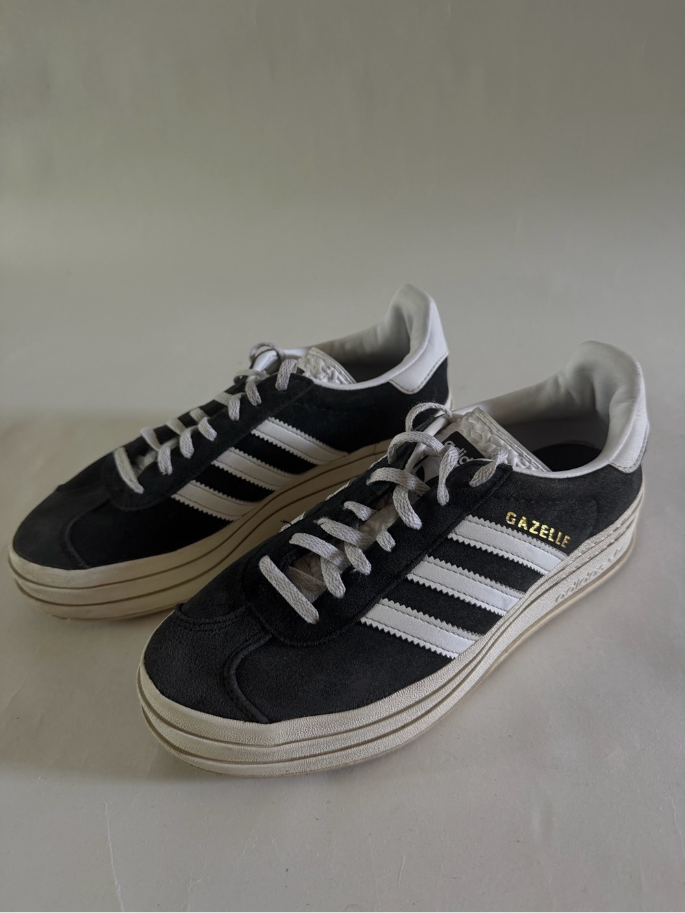 Women’s adidas Gazelle Black with White Stripes Sneakers
